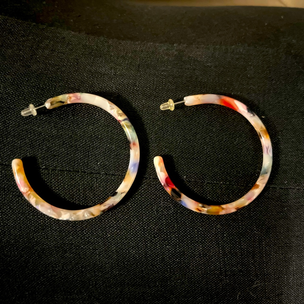 Marble like Hoop Earrings